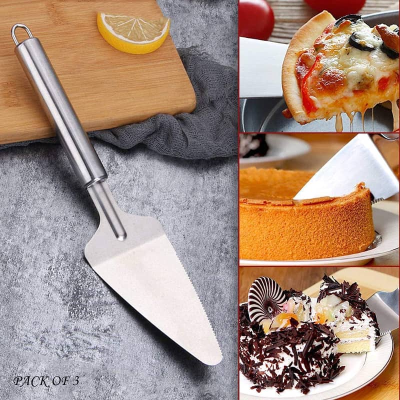 Pack of 3 - Stainless Steel Cake & Pizza Servers 2