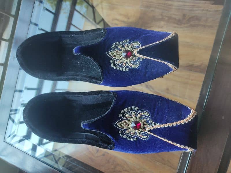 Sherwani  Velvet Royal Blue Colour 4