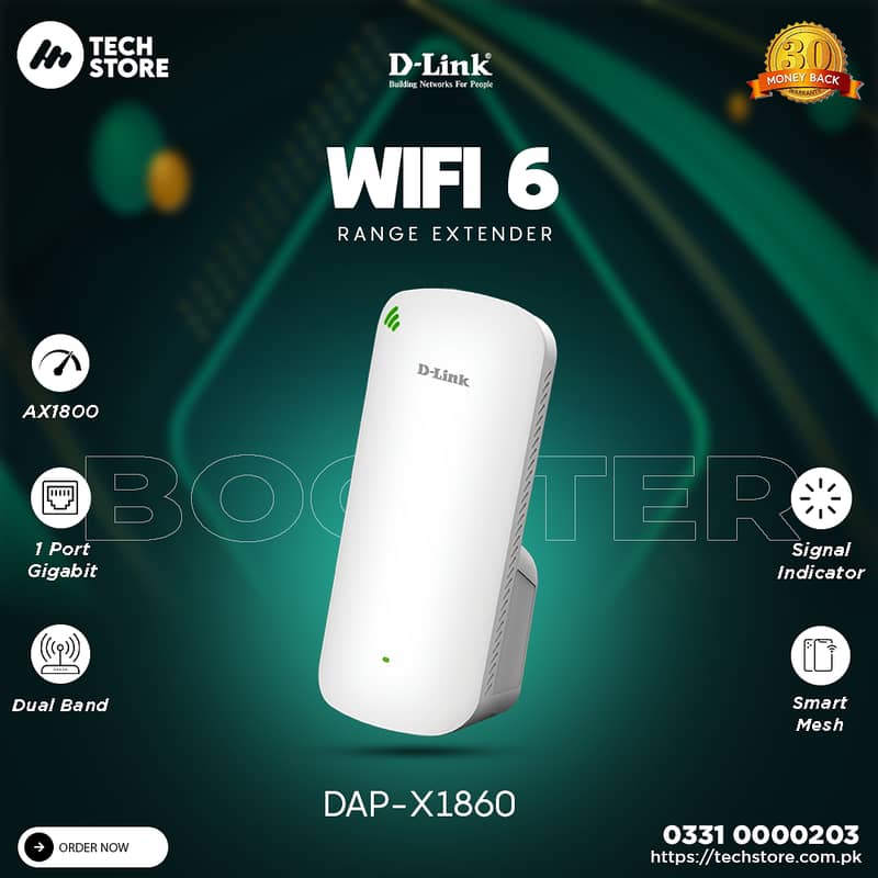 Dlink DAP-X1860 Wi-Fi 6 Range Access Point AX1800 Mesh (Branded Used) 0