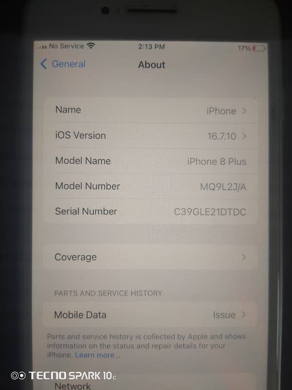 iphone 8plus 10by10condition non pta jv sim 3