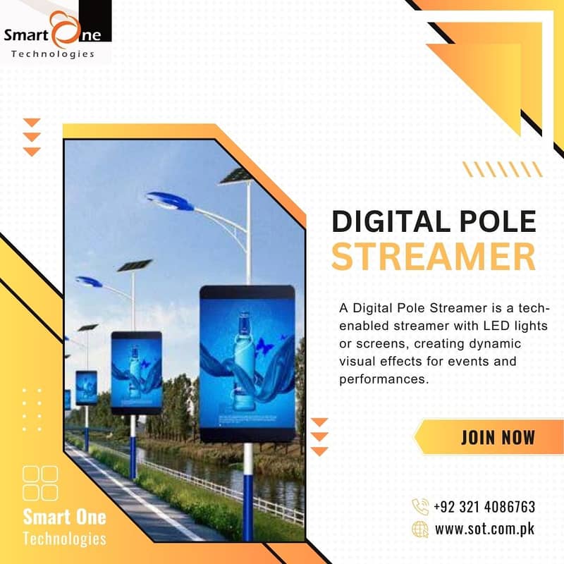 Pole Streamer Screens Media Display 0