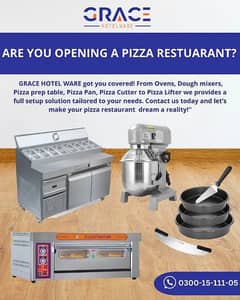 Pizza Oven Dough Mixer Fryer HotPlate Shawarma Counter Grill Prep Tab