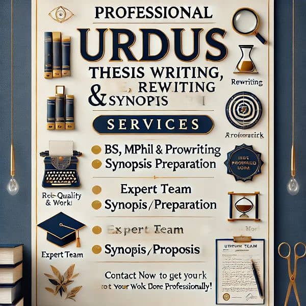 "Professional Urdu Thesis Writing, Rewriting & Synopsis Services" 0