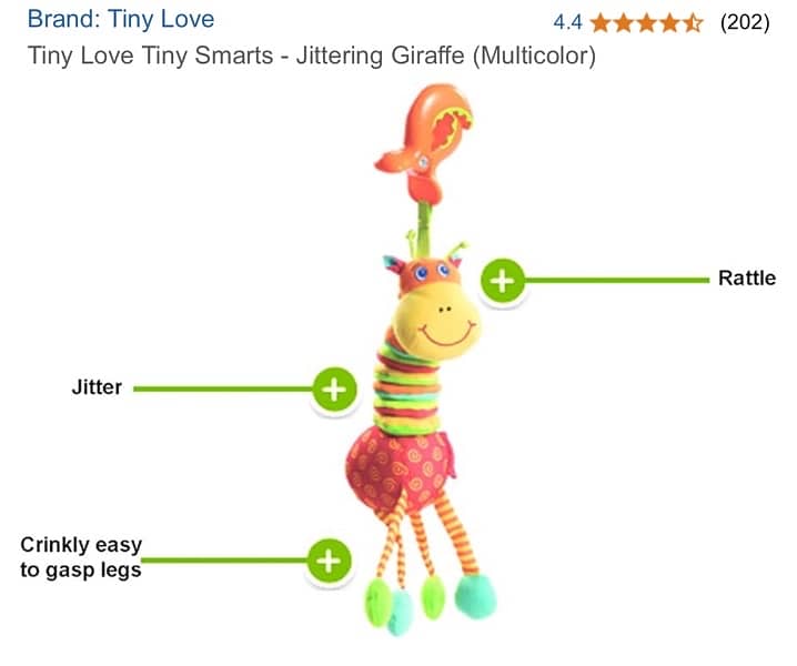 Tiny Love Jittering Giraffe Stroller Toy 1