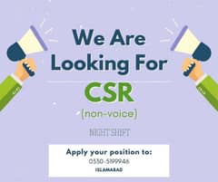 We are Hiring CSR (non-voice)