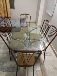 Rod Iron Dinning Table with 6 Chairs for Sale