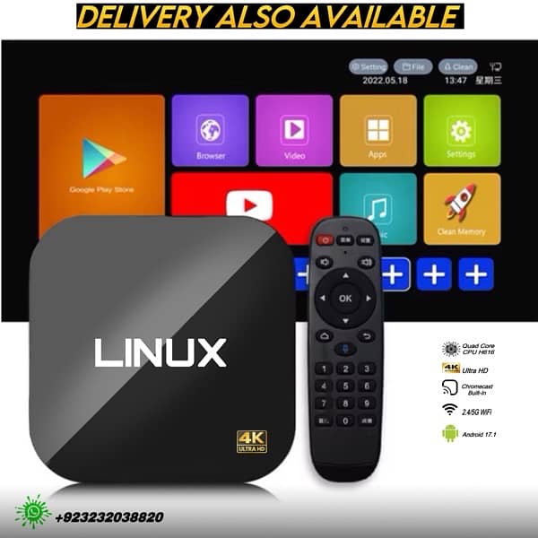 4K Linux Andriod Box | Voice Control | WP Num : +92322038820 0