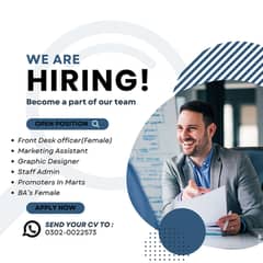 We Are Hiring Female Staff