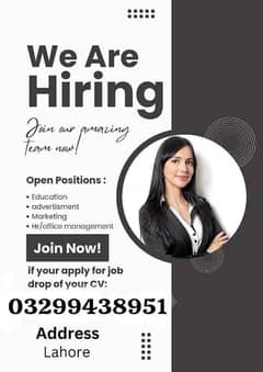 Jobs In Lahore Male+Female