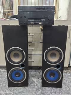 TOWER SPEAKERS AND JAPANESE AMPLIFIER