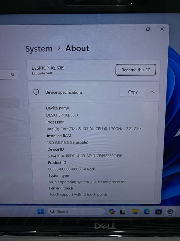 Dell Latitude 5410 (i5 10th Gen) (16/256) Touch Screen 3