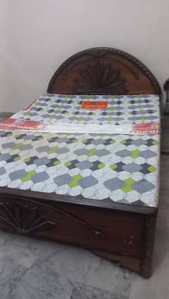 Queen size medium bed with mattress for sale