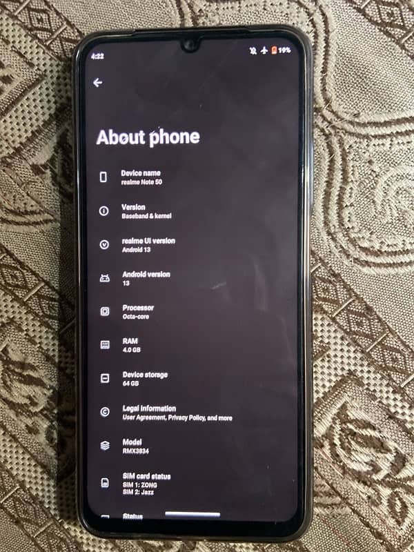 Realme note 50 only 2 month used with box 8