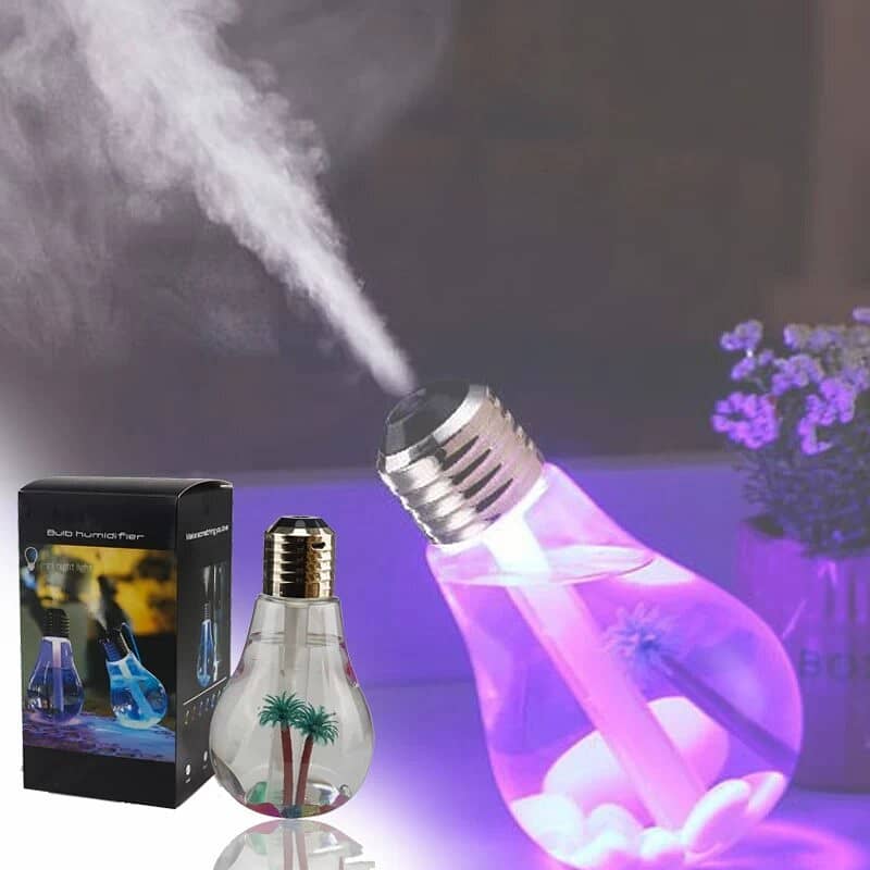 Bulb Shape Humidifier with 7 Color Changing LED lights Air Freshener B 0