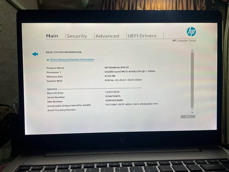 Hp Elite Book 840 G5 Core i5 8th generation Tuch Screen 120 hz 1