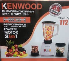 Kenwood blender 3 in 1&deleux quick chopper