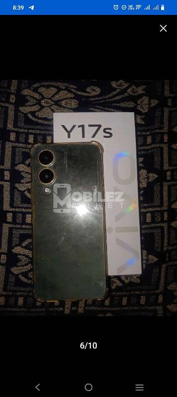 vivo Y17s mobile with 4 + 4 128 Ram Rom and 8MP Front and Back 50+2 MP 2