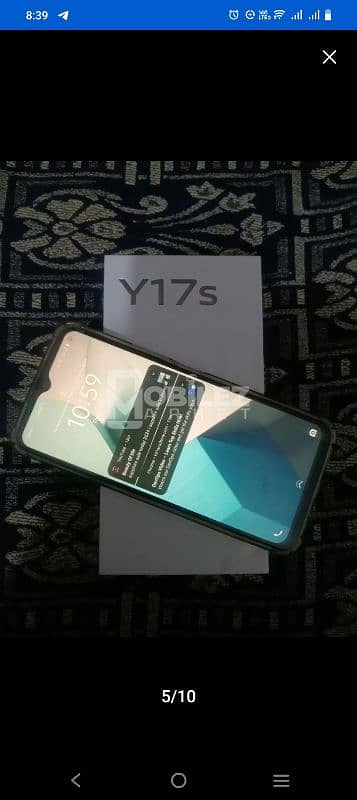 vivo Y17s mobile with 4 + 4 128 Ram Rom and 8MP Front and Back 50+2 MP 5