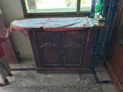 Wooden Iron Stand, Divider, 3 Door Wardrobe