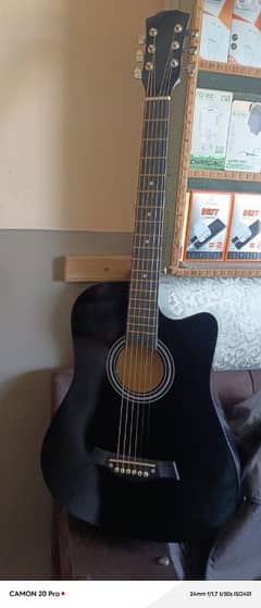 BLACK SOLID WOODEN GUITAR