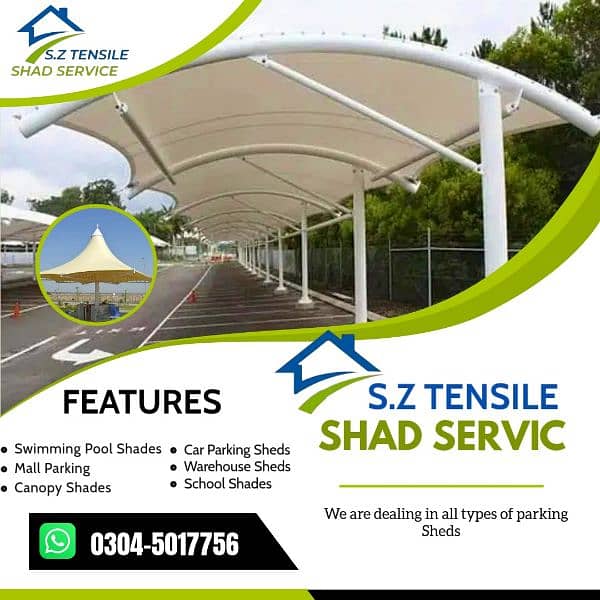 New car parking shades - Tensile fabric - Canopy - Rolling shed -Porch 0