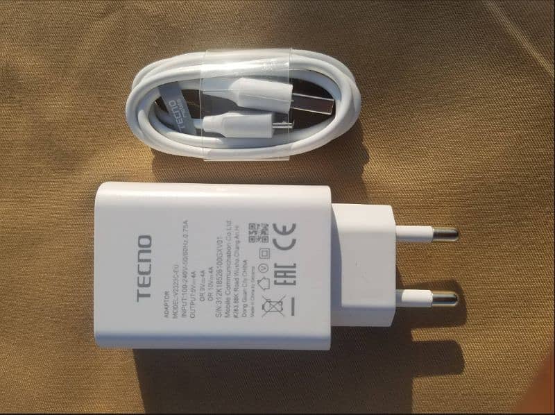 Tecno + Infinix Fast Charger With Fast Charging Cable of 33 watt Power 6