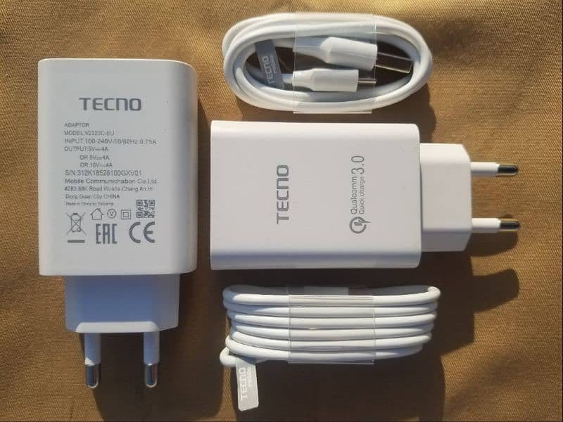Tecno + Infinix Fast Charger With Fast Charging Cable of 33 watt Power 8