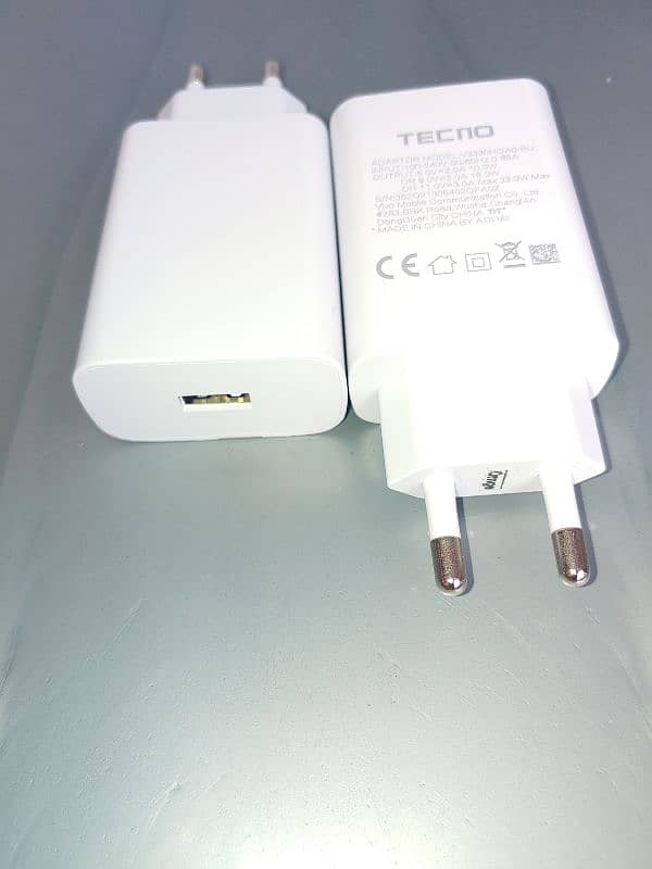 Tecno + Infinix Fast Charger With Fast Charging Cable of 33 watt Power 9