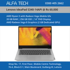 Lenovo IdeaPad S340-14API (Ryzen-5-20-256-14”-FHD-2GB) - ALFA TECH