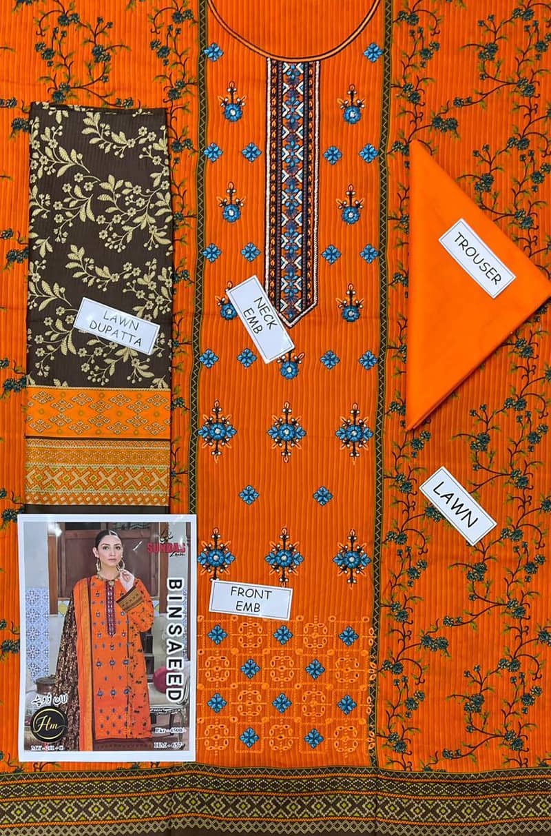 sundas lawn /unstiched dresses 2