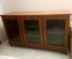 3 Door Glass Front Cabinet