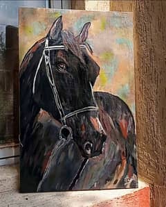 horse painting/majestic black stallion