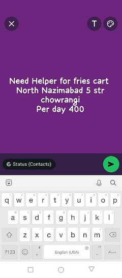 need helper for fries cart