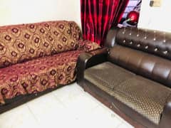 3 set of sofa sigle, double abd triple mid brown colour