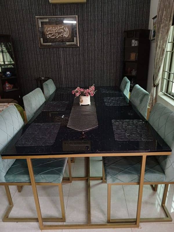 stylish dinning table with comfortable chairs 2