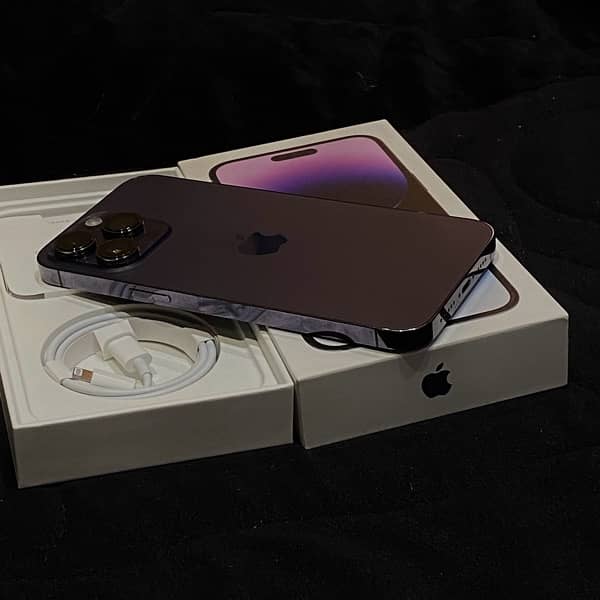 IPHONE 14 PRO MAX 128 GB PTA APPROVED WITH BOX AND CABLE, PURPLE COLOR 6