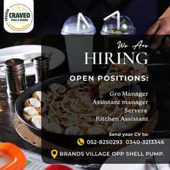 need for female waiter or gro and kechin assistent