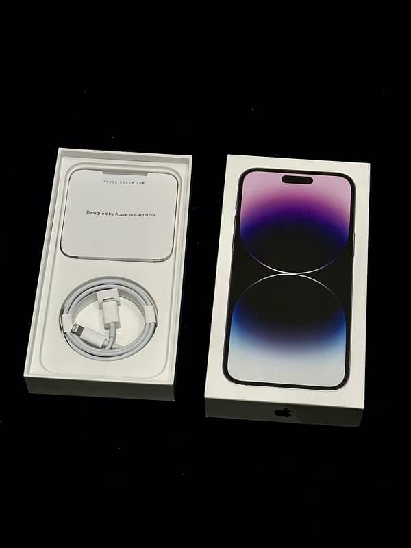 IPHONE 14 PRO MAX 128 GB PTA APPROVED WITH BOX AND CABLE, PURPLE COLOR 2