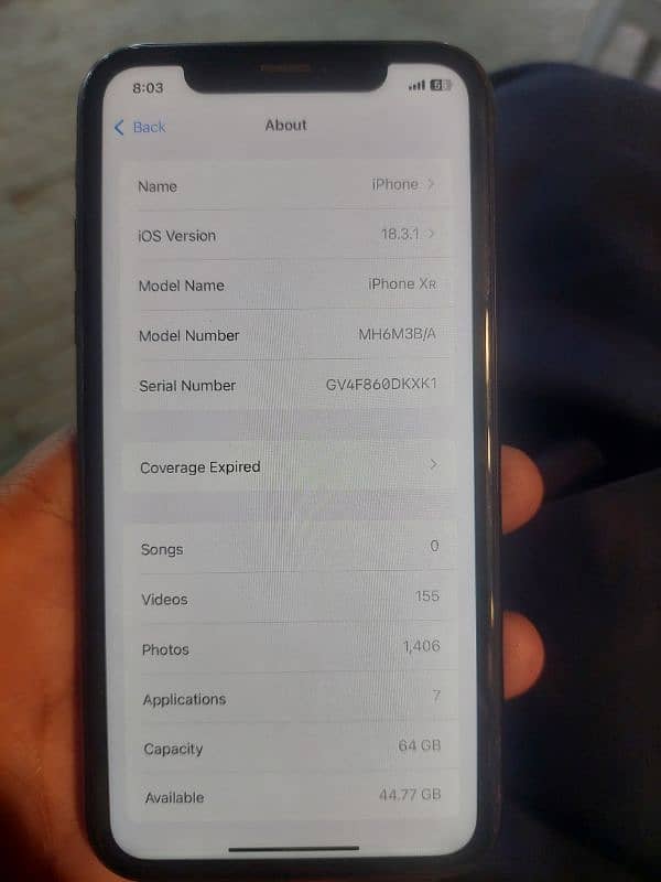 i phone XR 64GB 84% battery health water pack 4 month sim time 0