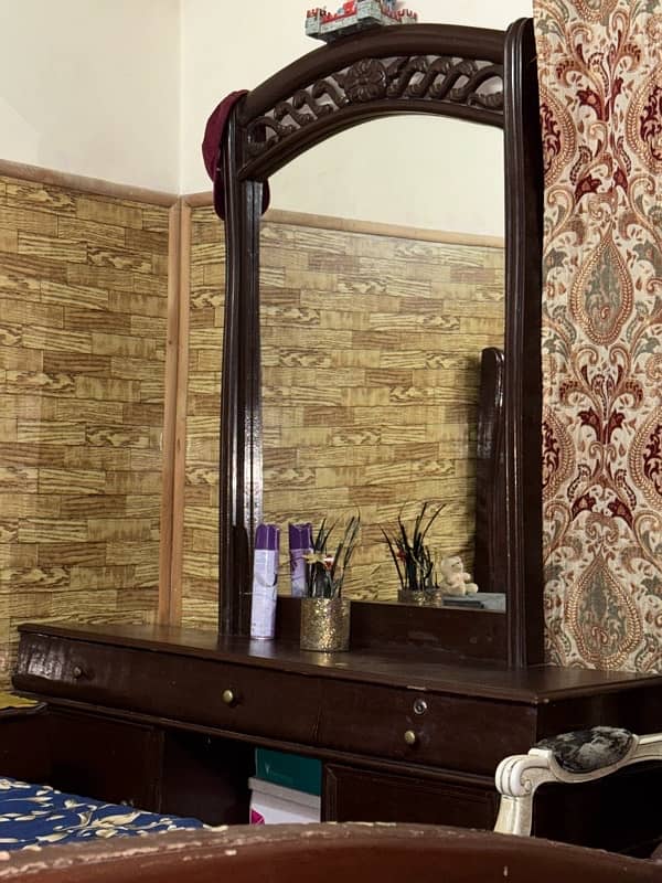 bed with dressing table and side table 0