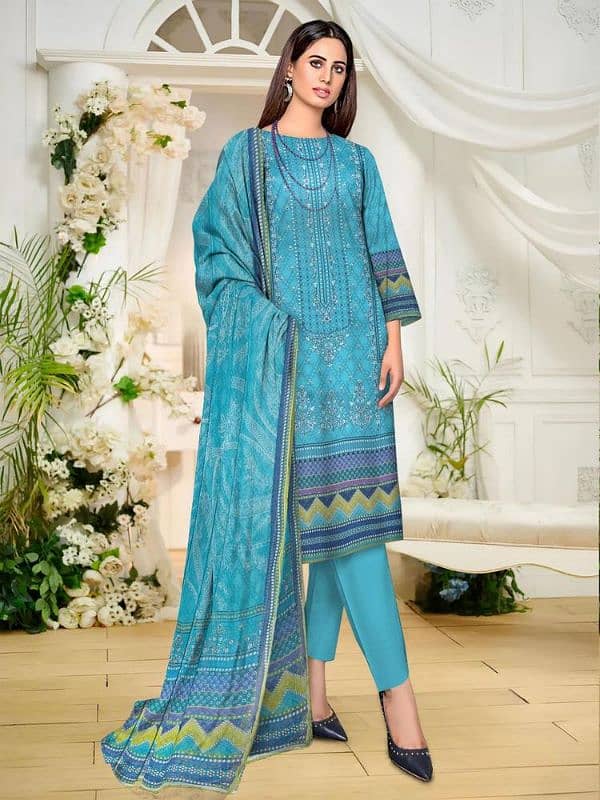 "Elegant Floral Summer Lawn Dress" 1