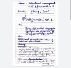 Handwriting Assignment work 2025