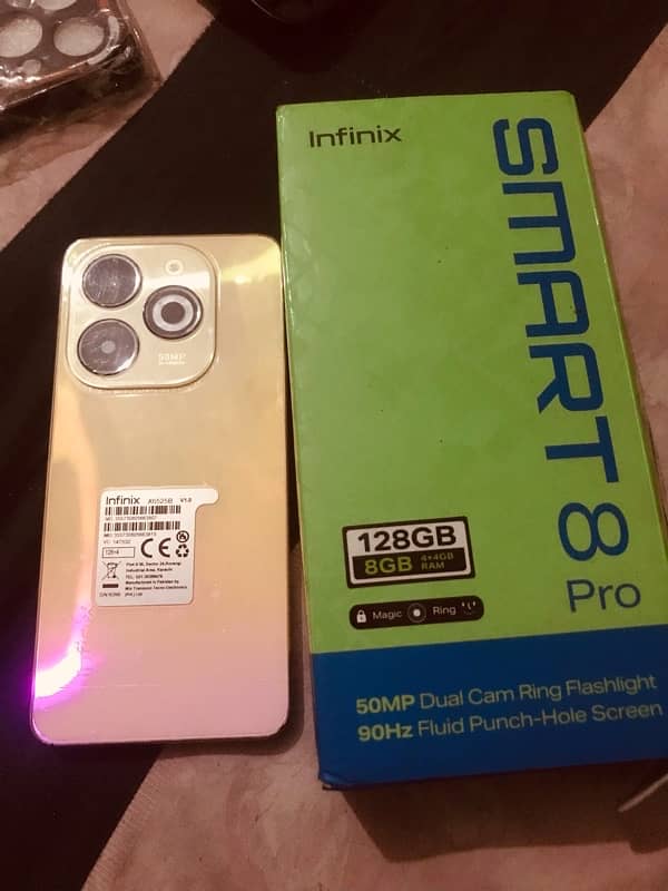 Infinix Smart 8Pro Lush Condition 10/9 Diba Charger Sath Hy 5