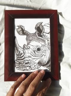 Handmade Animal pen Art piece for home decor