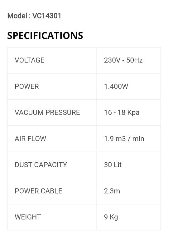 Ingco Wet & Dry Vacuum Cleaner 1400W 1