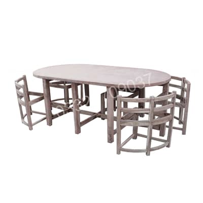 Pure Kikar Wood dining table with eight chairs chinioti , wooden furn