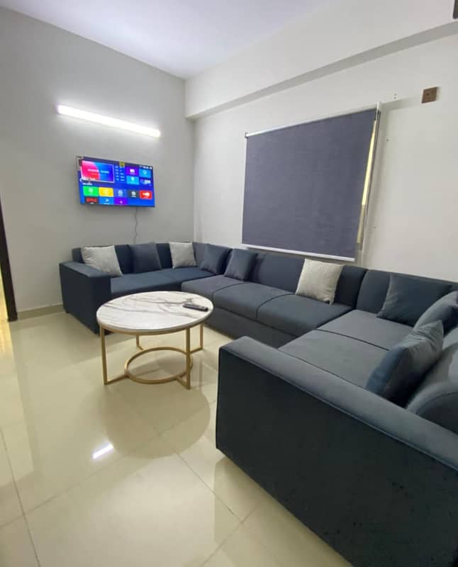 daily basis weekly basis and monthly basis one bad fully furnished luxuxry aperment available for rent gulberg greens islamabad 1