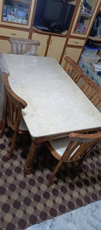 6 seater marble top dinning table 6