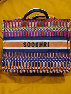 Fully finely embroidered Large Handbag