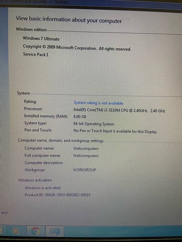 DELL Core i3-3110M 3rd Ganeration 1